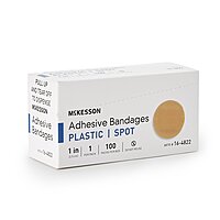 McKesson Adhesive Spot Bandage – 1 Inch, Tan Plastic, Sterile