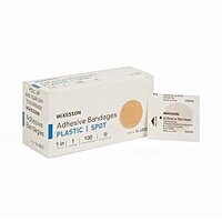 McKesson Adhesive Spot Bandage – 1 Inch, Tan Plastic, Sterile
