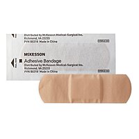 McKesson Adhesive Strip Bandage 1" x 3" Plastic Tan Sterile (BX/100EA)