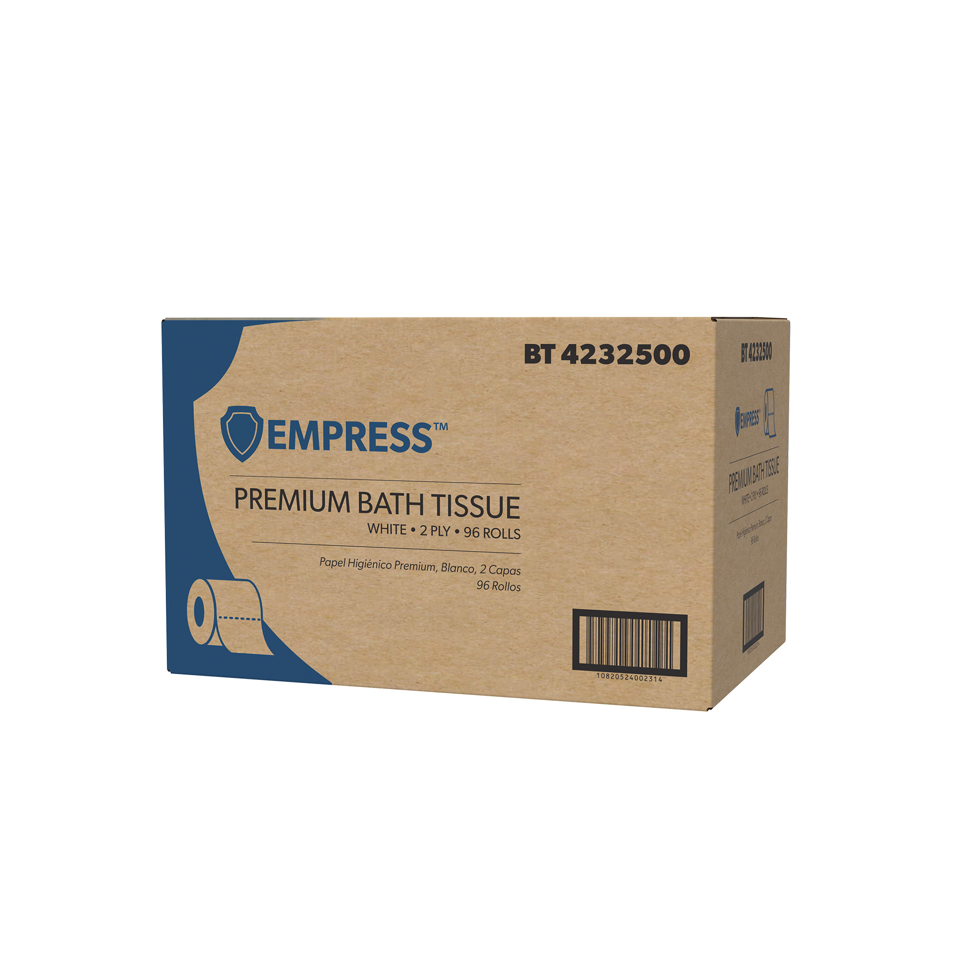 Empress Premium Virgin Bath 2-Ply Tissue 4" X 3.25" White 96 / cs