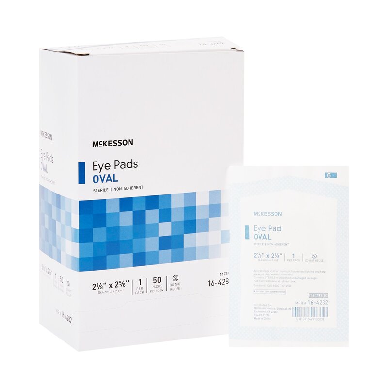 McKesson Eye Pad – 2⅛ × 2⅝ Inch, Sterile, 1 per Pack