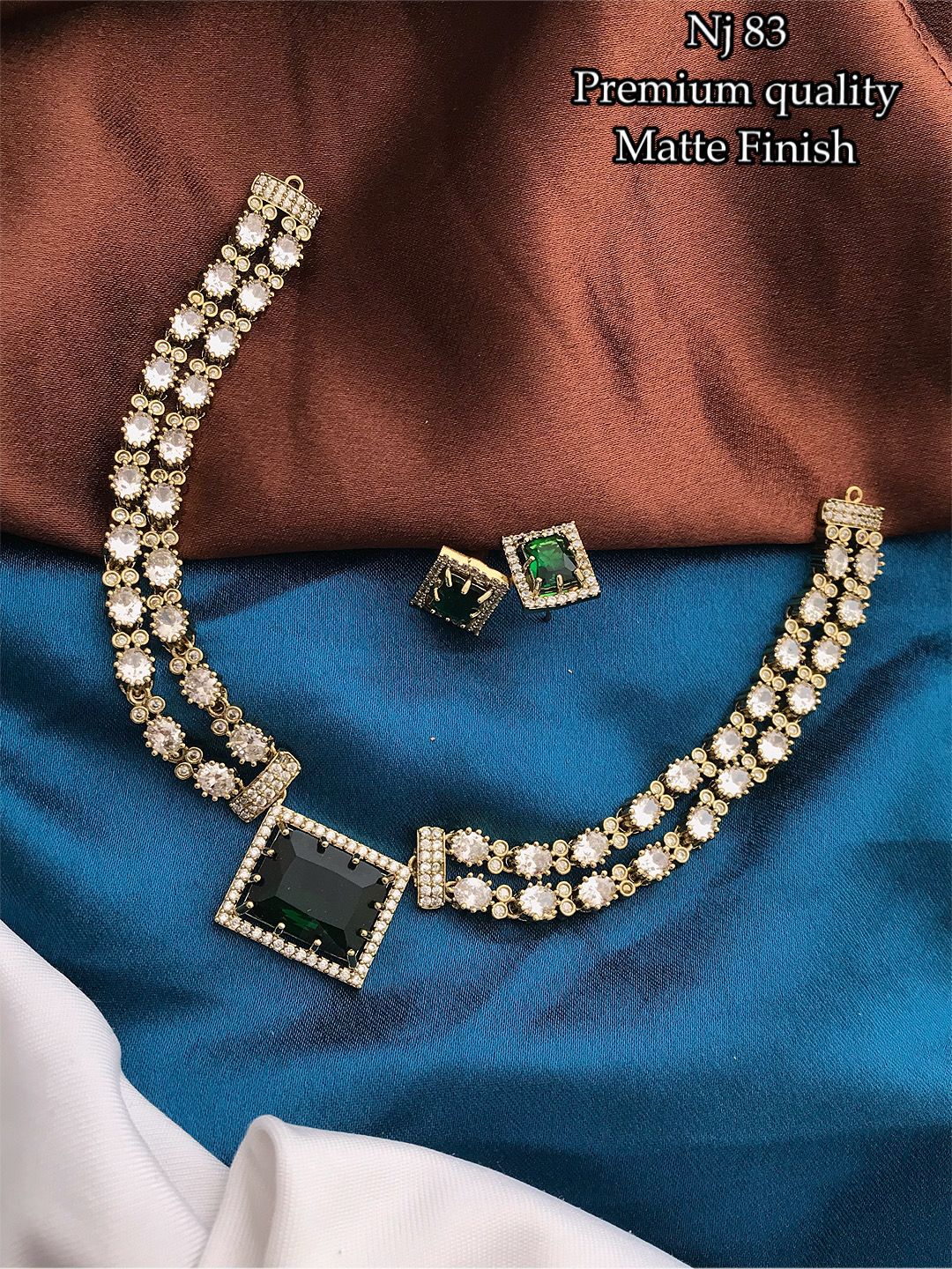 V825: Beautiful Premium Quality Matte Finish Necklace Set