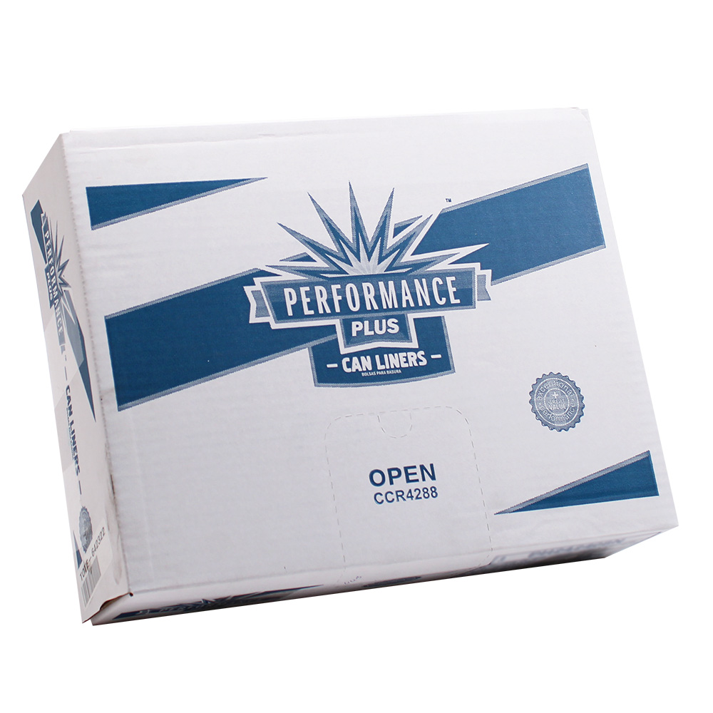 Performance Plus 24x32 .20mil Clear 12-16 gallon Hi-Density liner perforated roll 20 / 50 cs