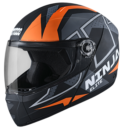 STUDDS NINJA ELITE SUPER D6 MATT BLACK N10 ORANGE C/V (XL)