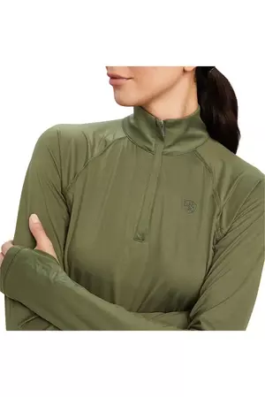 Ariat Womens Lowell 2.0 1/4 Zip Baselayer Four Leaf Clover