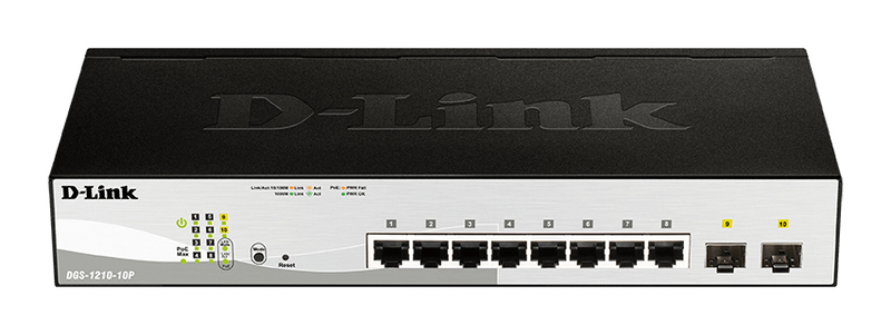 DGS-1210-10P – D-Link 10-Port Gigabit Smart Managed PoE Switch