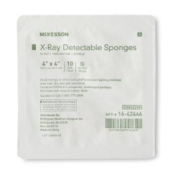 Gauze Sponge McKesson X-Ray Detectable 4 X 4 Inch 10 per Tray Sterile 16-Ply Square