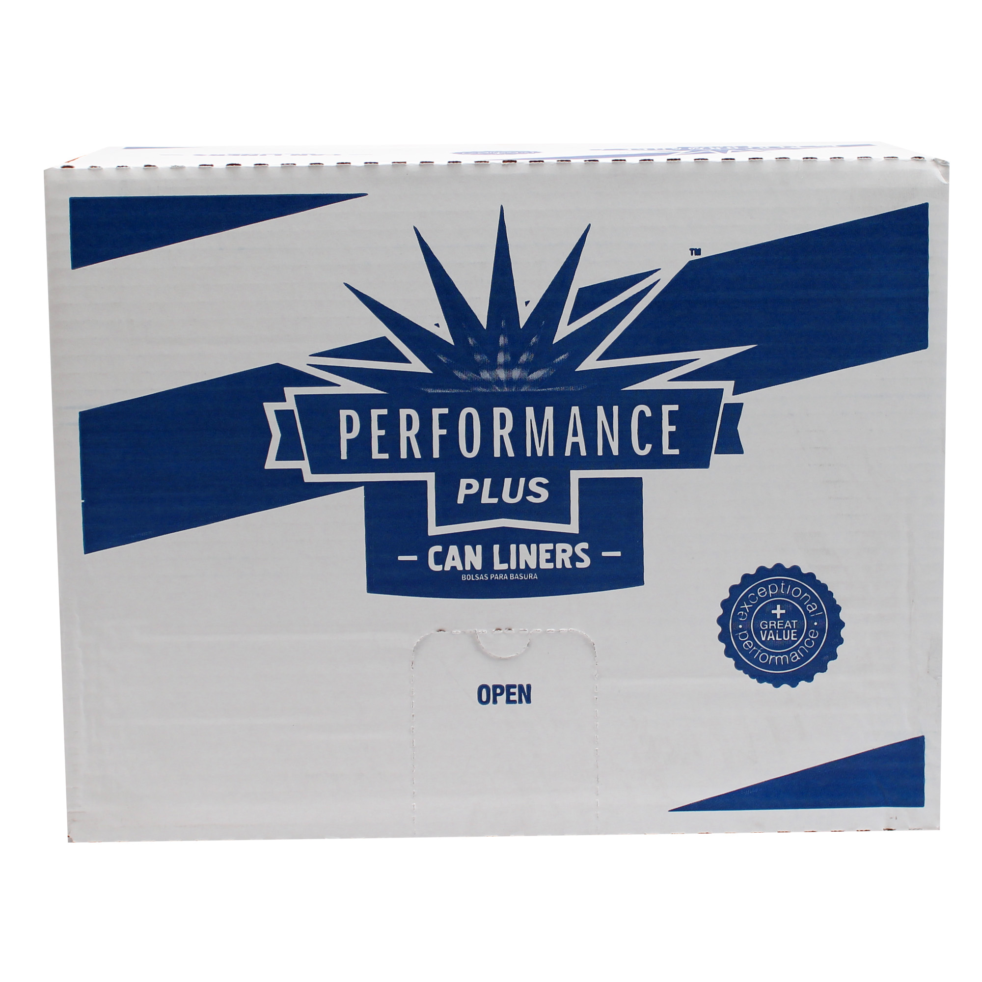 Performance Plus 38x58 2.4EQ mil Black 60 gallons Low Density Liner interleaved rolls 10 / 10 cs
