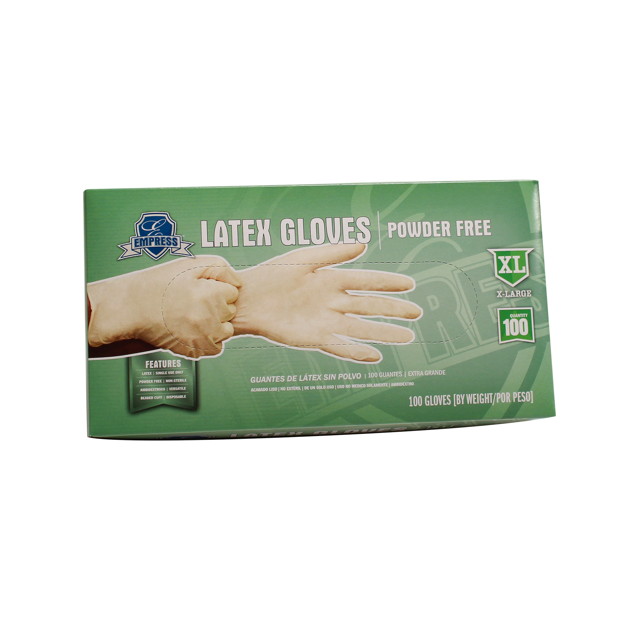 Empress Latex Glove Powder Free Extra Large 10 / 100 cs