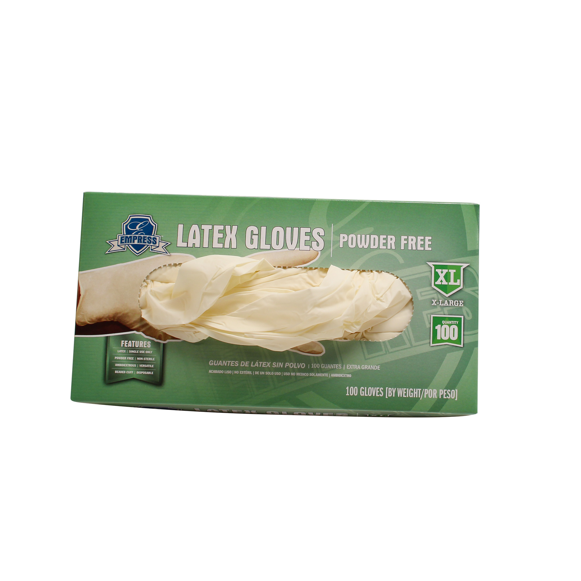 Empress Latex Glove Powder Free Extra Large 10 / 100 cs