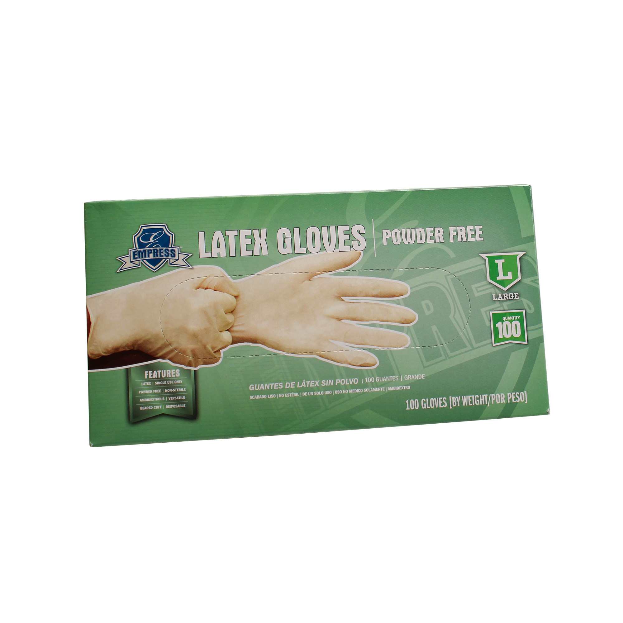 Empress Latex Glove Powder Free Large 10 / 100 cs