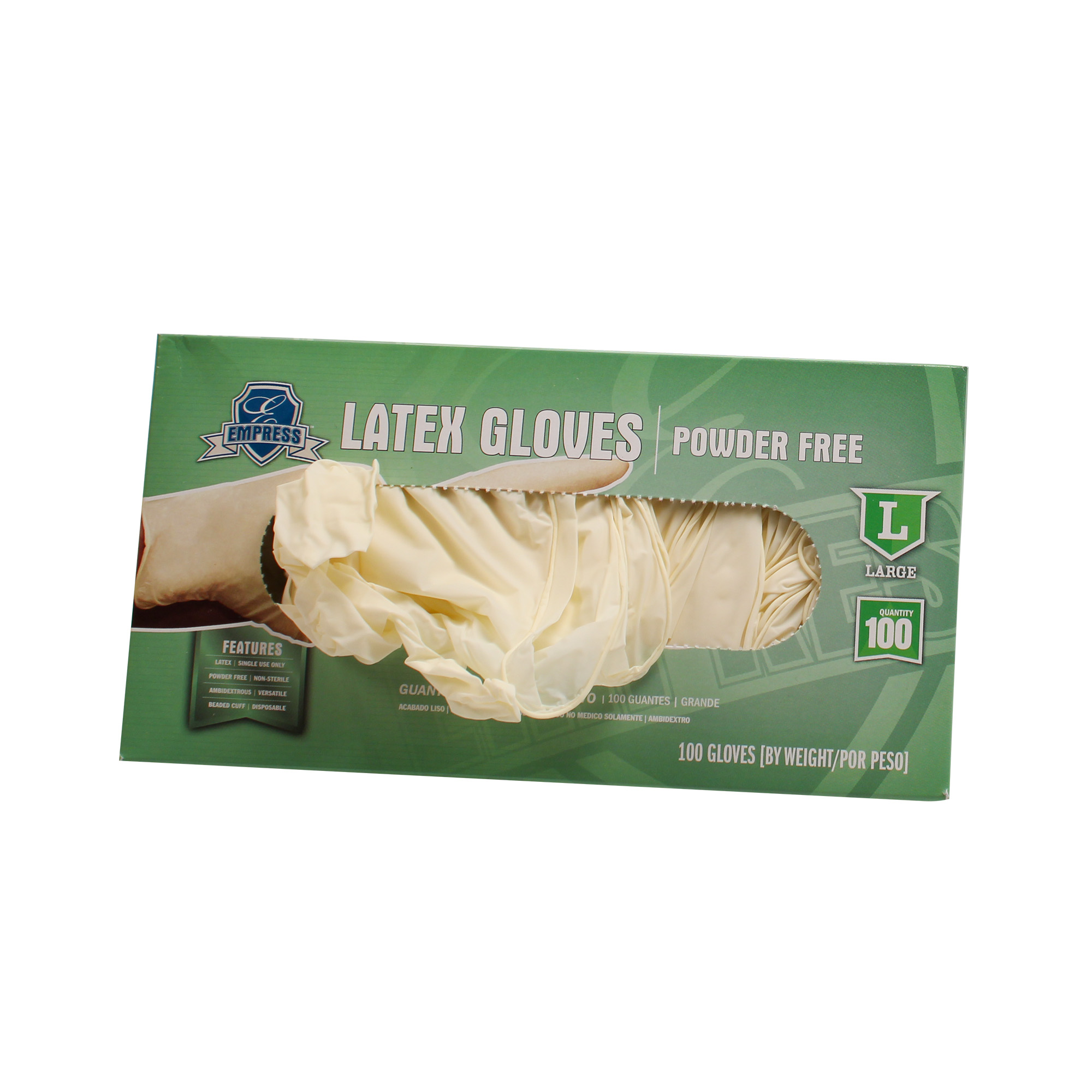Empress Latex Glove Powder Free Large 10 / 100 cs