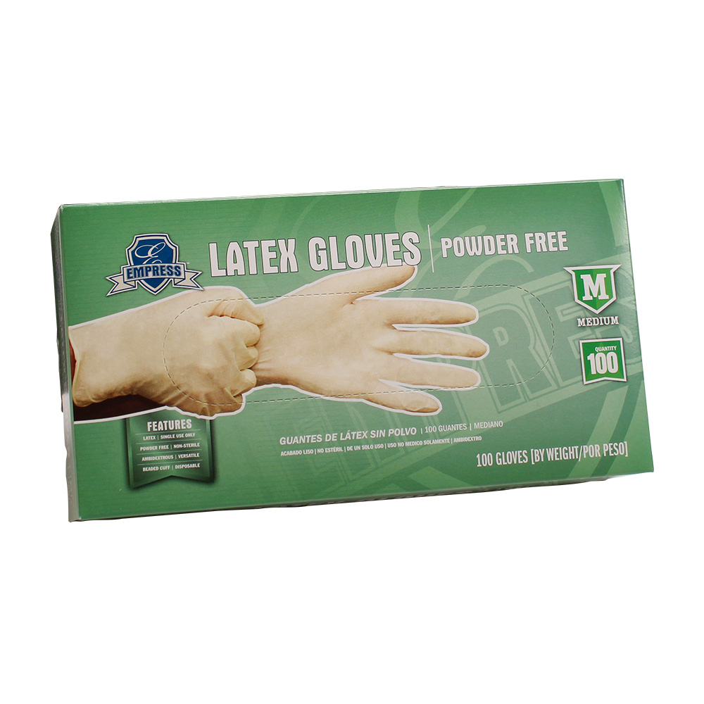 Empress Latex Glove Powder Free Medium 10 / 100 cs