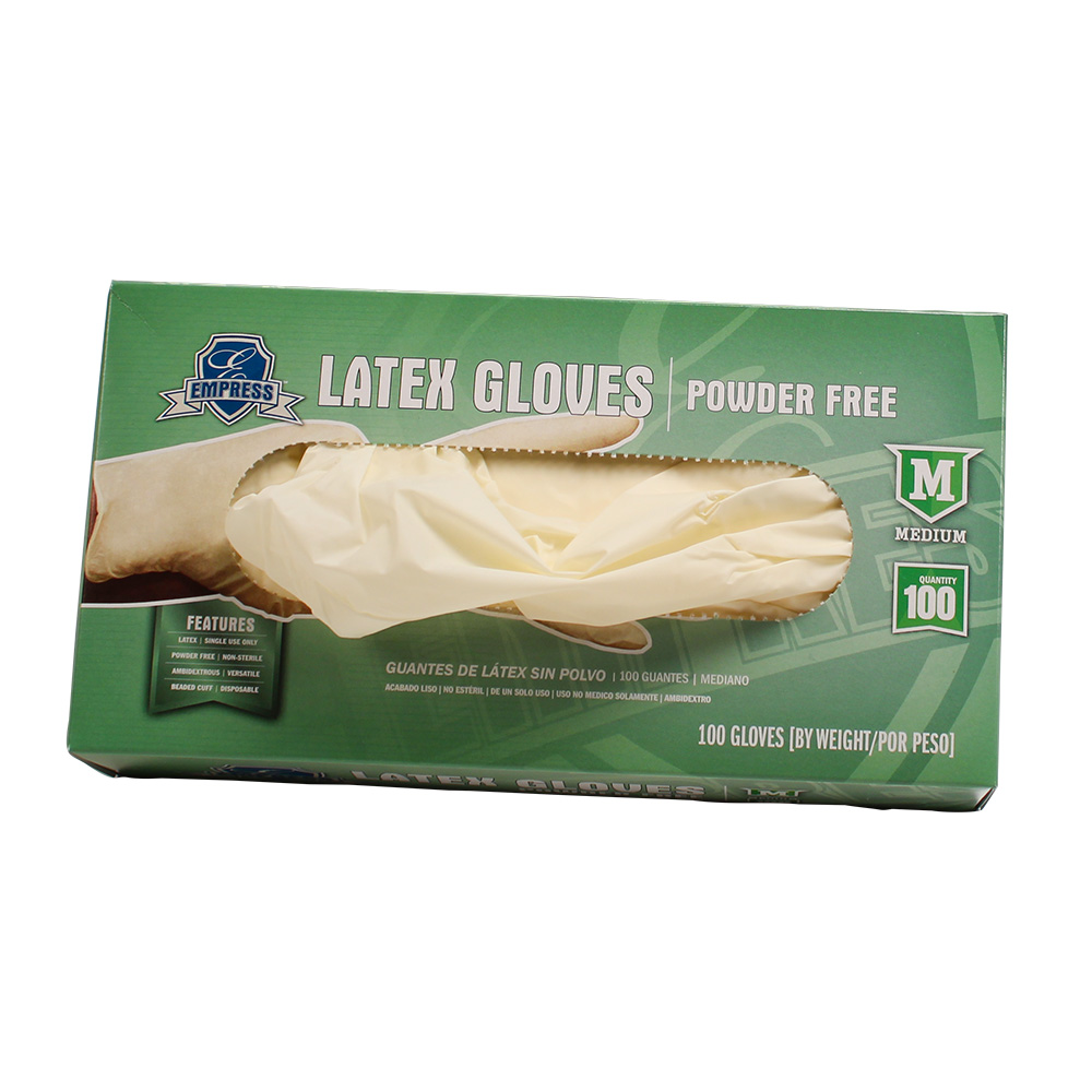 Empress Latex Glove Powder Free Medium 10 / 100 cs