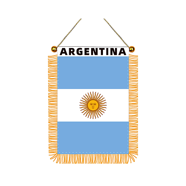 ARGENTINA World Cup 2026  Window Hanging Flag With Fringy