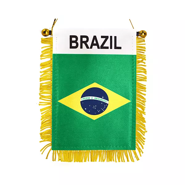 BRAZIL World Cup 2026 Window Hanging Flag With Fringy