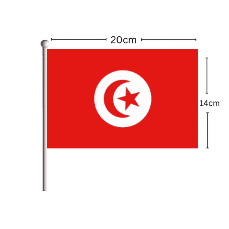 TUNISIA Flag Stick 14CM*20CM