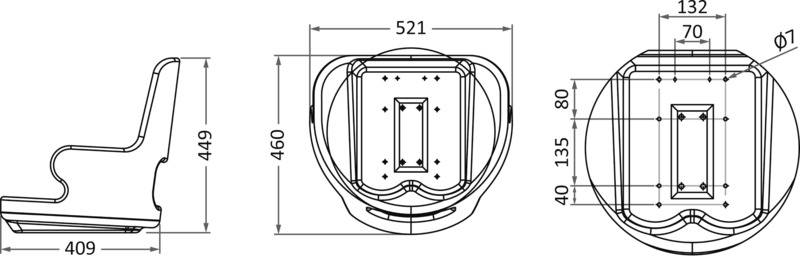 Seat frame only for 48.680.08