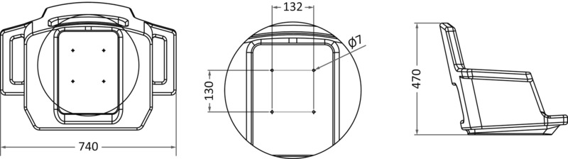 Seat frame only for 48.680.10