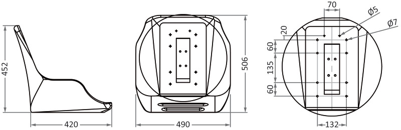 Seat frame only for 48.690.00