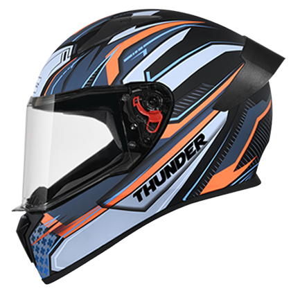 STUDDS THUNDER D8 MATT BLACK N4 GREY C/V (XL) WITH SPOILER AND MIRROR VISOR