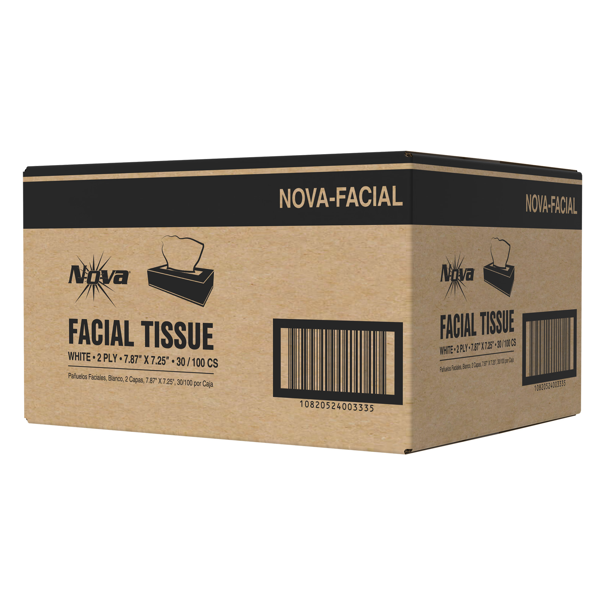 Nova Facial Tissue boxed 2ply White 30 / 100 cs