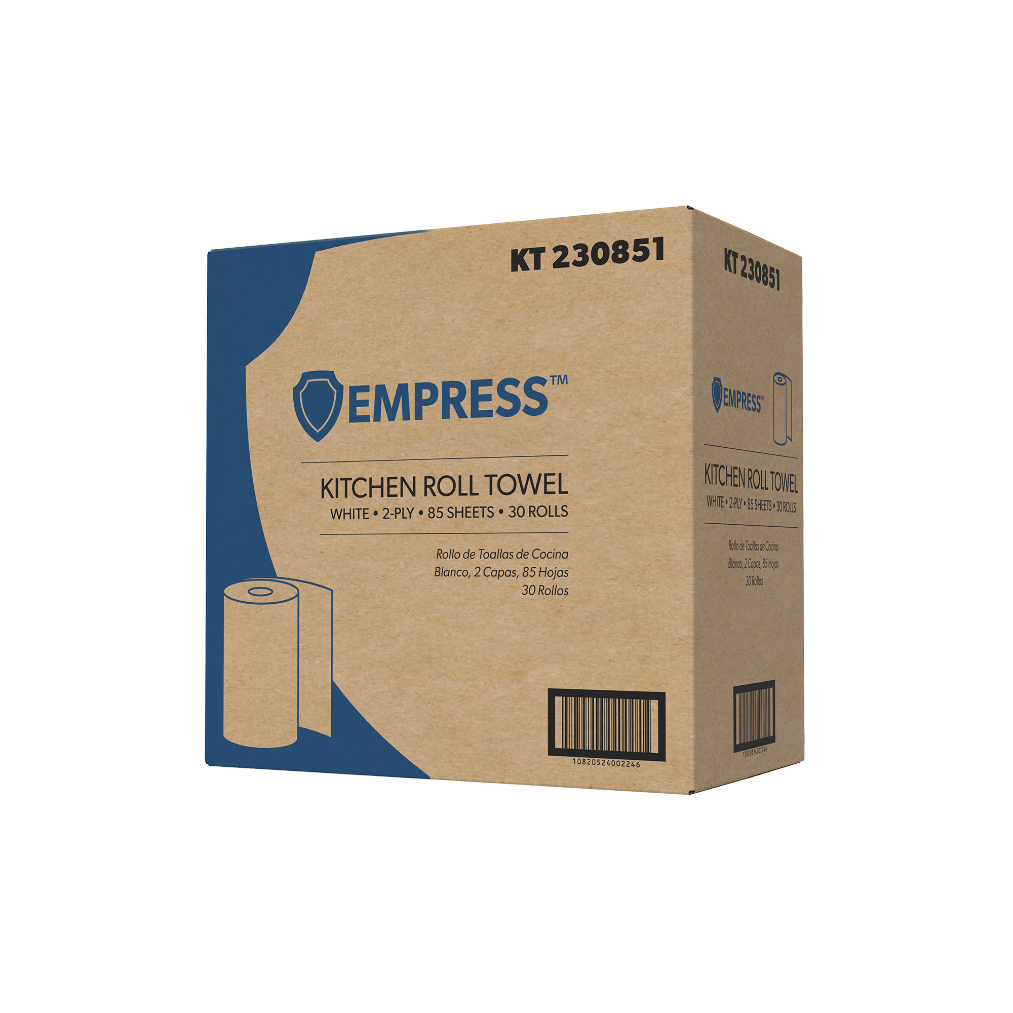 Empress Kitchen Towel Roll White 8" X 11" 2-Ply 85 / Roll 30 / cs