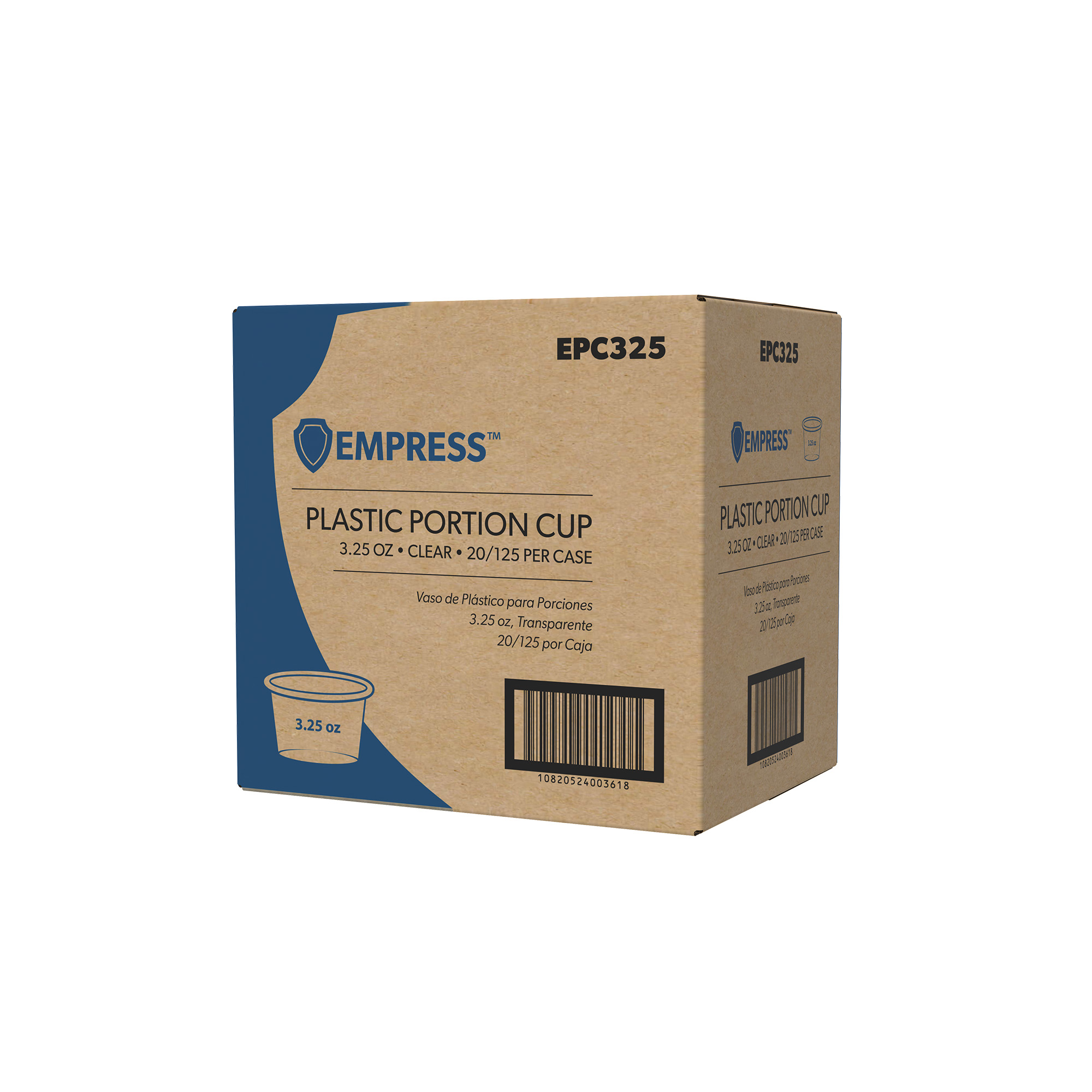 Empress Plastic Portion Cup 3.25 oz, Clear 2500 / cs