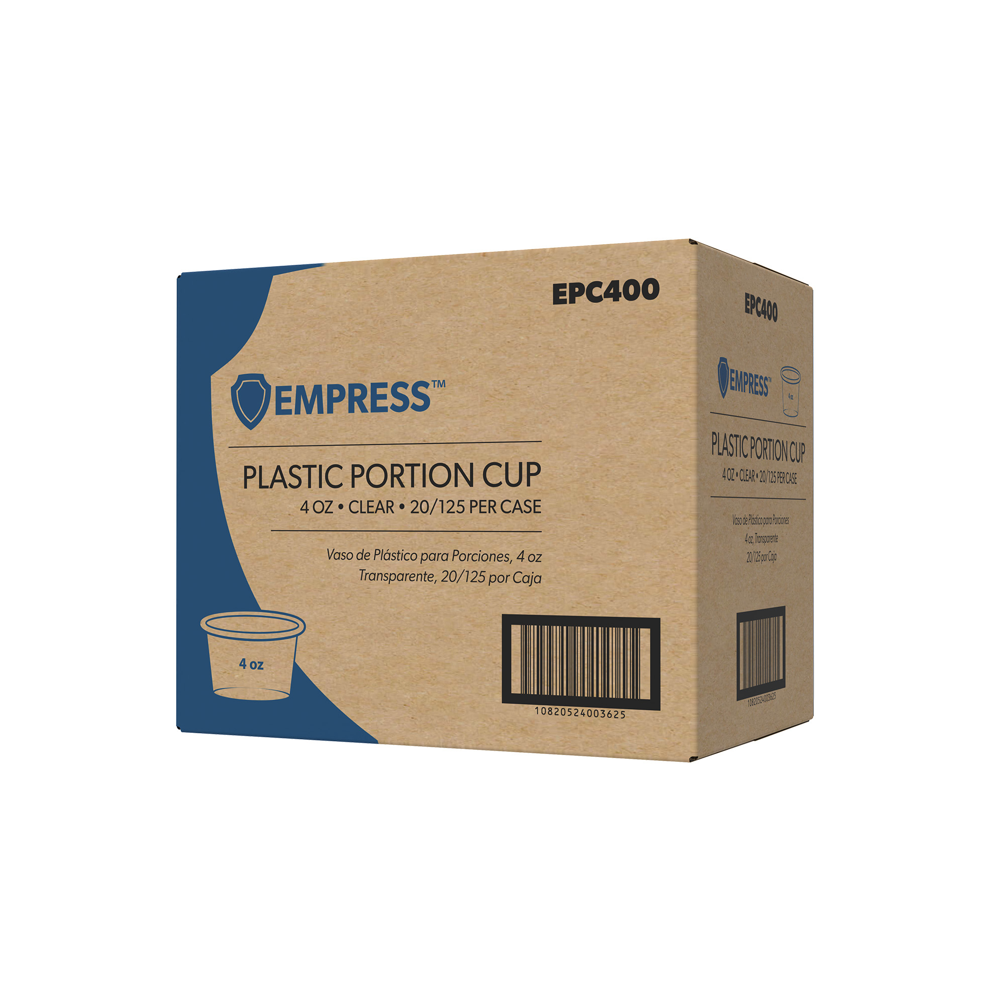 Empress Plastic Portion Cup 4oz Clear 2500 / cs