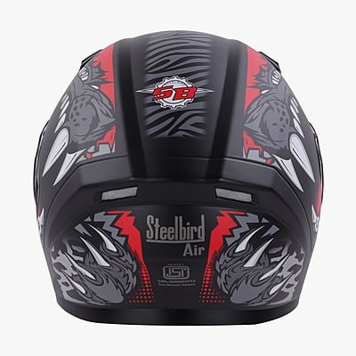 STEELBIRD SBA-21 RAPTOR PANTHA GLOSSY BLACK/RED GREY C/V 580 MM (M)