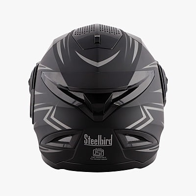 STEELBIRD SBH-17 STRIPES MATT BLACK/GREY C/V (L)