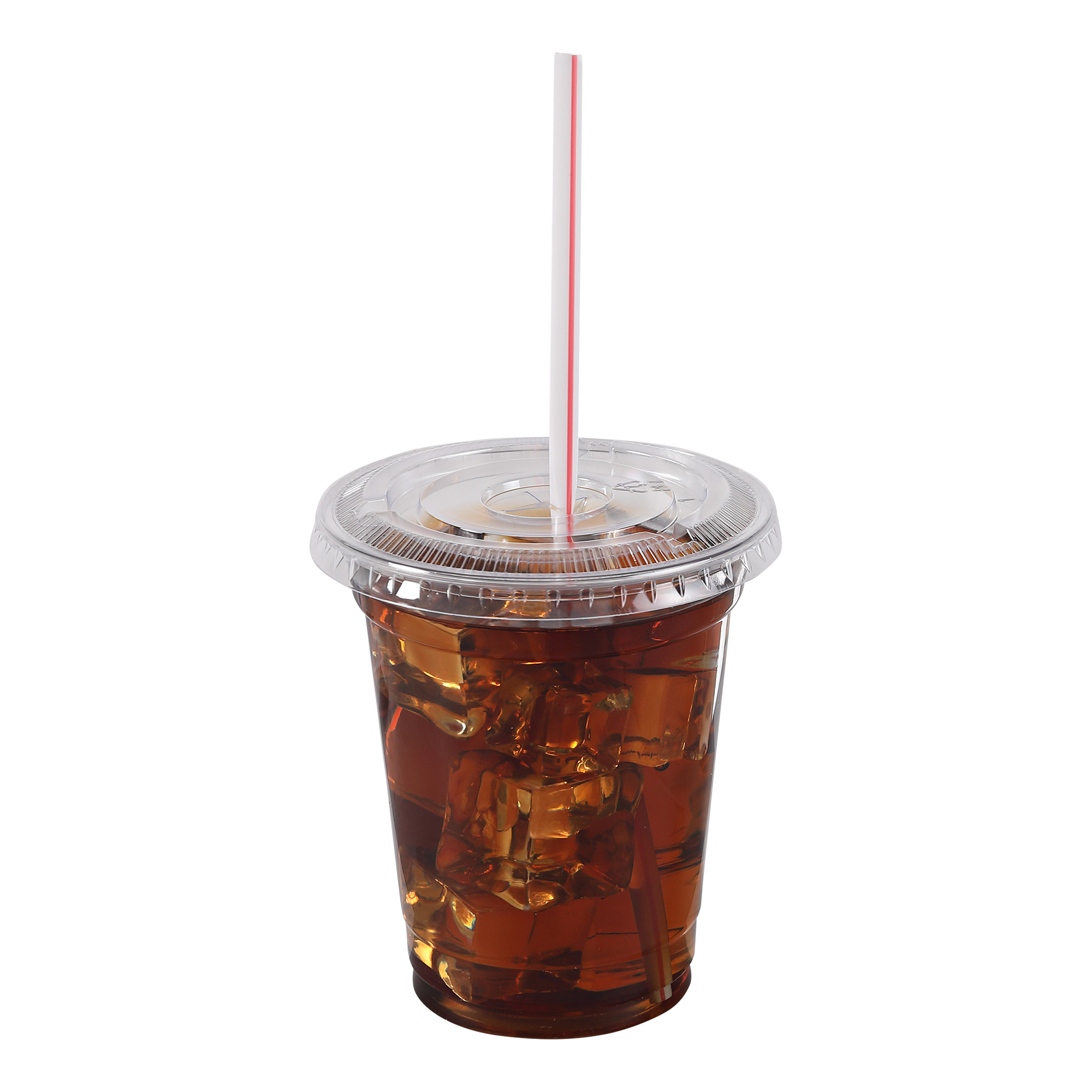Empress Flat Straw Slot Lid Fits 9 oz Squat & 12oz Tall PET Cup 20 / 50 cs