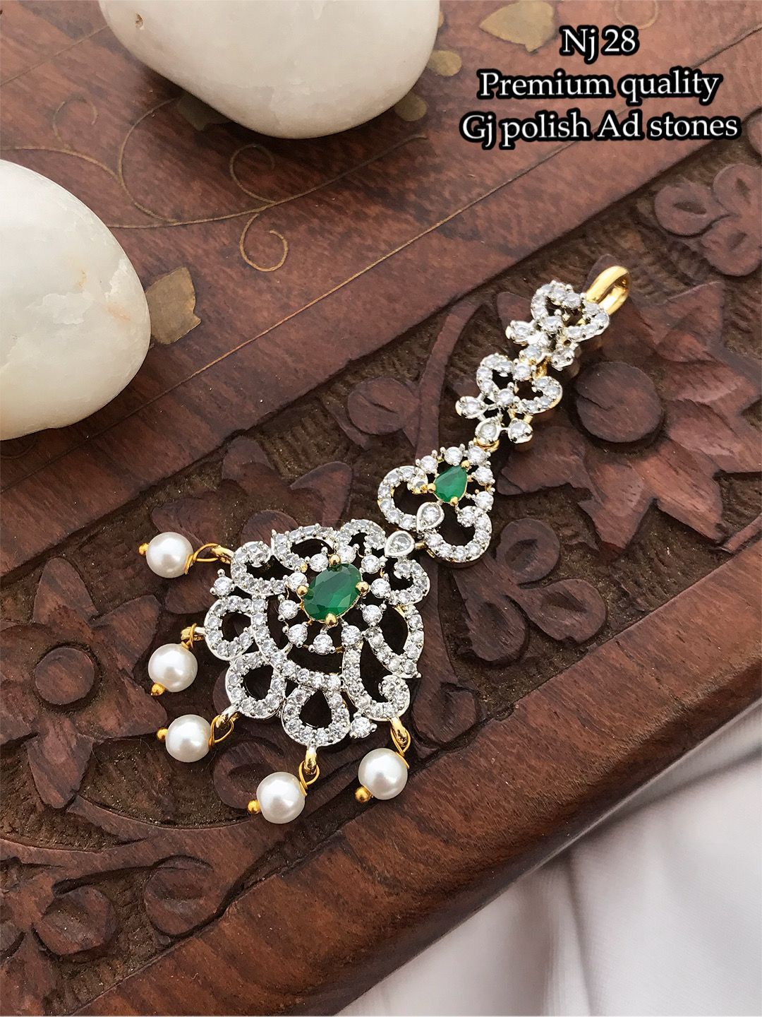 V844: Beautiful Premium Quality GJ Polish AD Stone MaangTikka