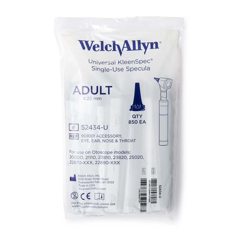 Ear Speculum Tip Set Round Tip Plastic 4.25 mm Length Disposable