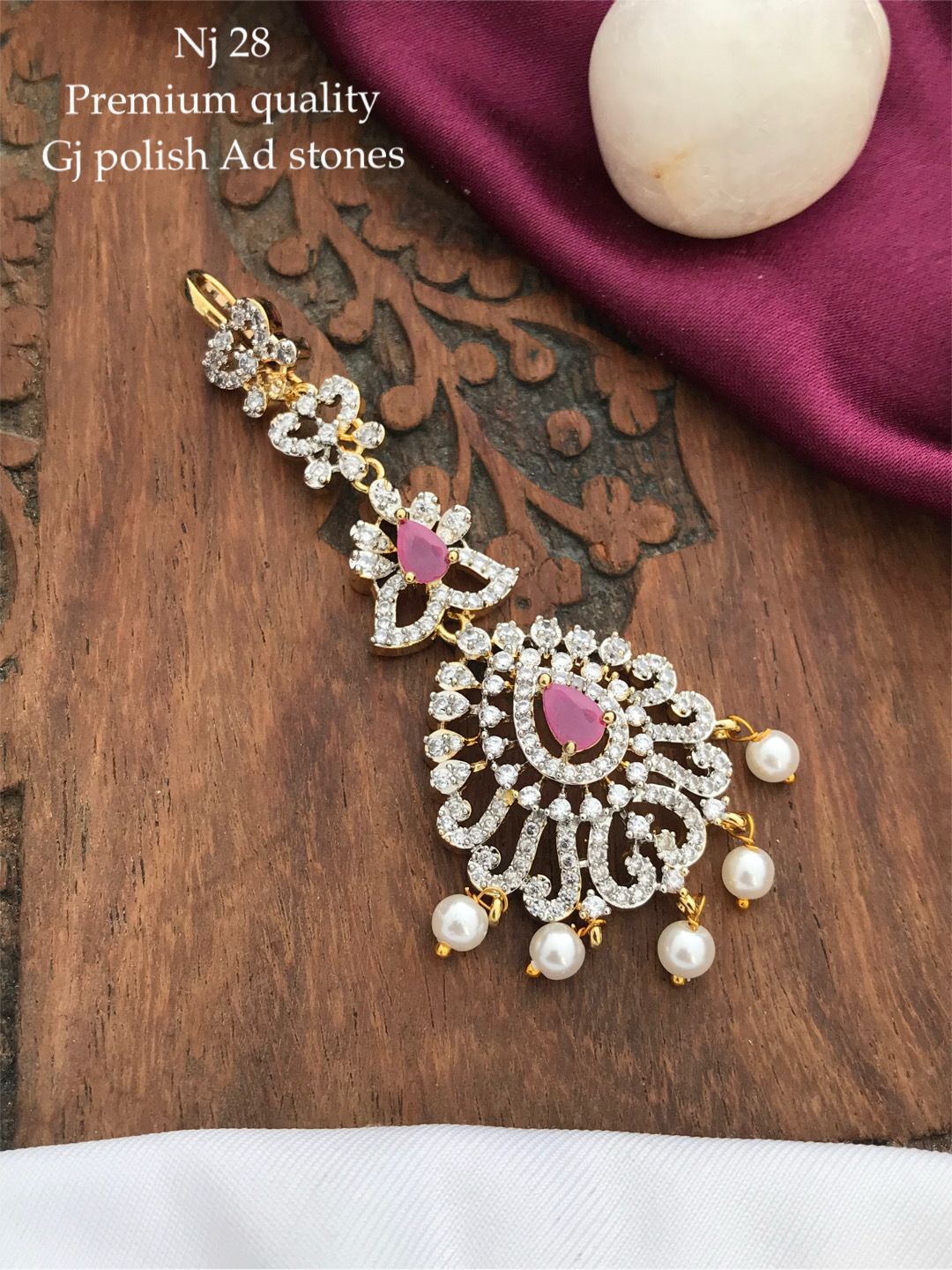 V846: Beautiful Premium Quality GJ Polish AD Stone MaangTikka