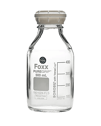 PUREGRIP® Rhino Safety Coated Glass Bottles 500mL Clear GL45 VersaCap