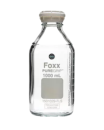 PUREGRIP® Rhino Safety Coated Glass Bottles 1 L Clear GL45 VersaCap