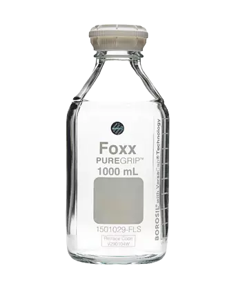 PUREGRIP® Rhino Safety Coated Glass Bottles 1 L Clear GL45 VersaCap