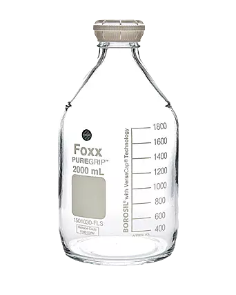 PUREGRIP® Rhino Safety Coated Glass Bottles 2 L Clear GL45 VersaCap