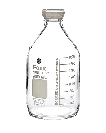 PUREGRIP® Rhino Safety Coated Glass Bottles 2 L Clear GL45 VersaCap