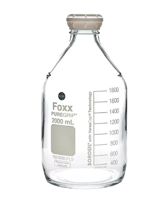 PUREGRIP® Rhino Safety Coated Glass Bottles 2 L Clear GL45 VersaCap