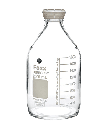 PUREGRIP® Rhino Safety Coated Glass Bottles 2 L Clear GL45 VersaCap