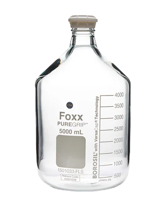 PUREGRIP® Rhino Safety Coated Glass Bottles 5 L Clear GL45 VersaCap