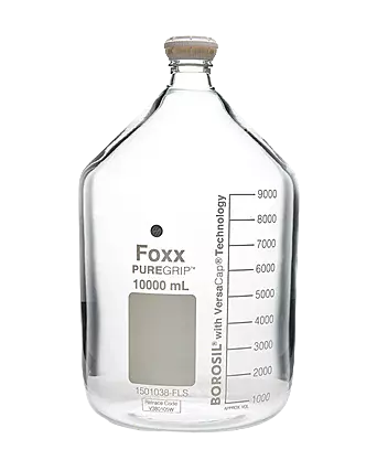 PUREGRIP® Rhino Safety Coated Glass Bottles 10 L Clear GL45 VersaCap