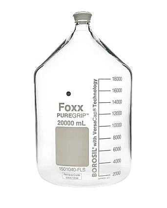 PUREGRIP® Rhino Safety Coated Glass Bottles 20 L Clear GL45 VersaCap