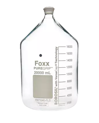 PUREGRIP® Rhino Safety Coated Glass Bottles 20 L Clear GL45 VersaCap