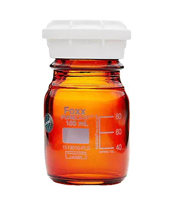 PUREGRIP® Rhino Safety Coated Glass Bottles 100mL Amber GL45 VersaCap