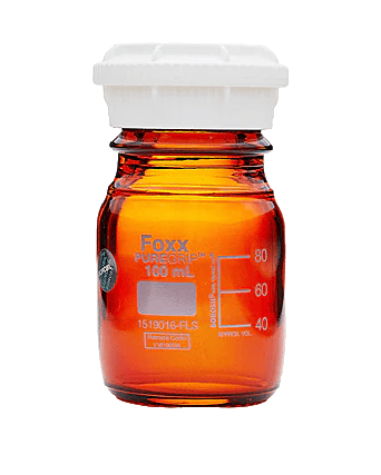 PUREGRIP® Rhino Safety Coated Glass Bottles 100mL Amber GL45 VersaCap