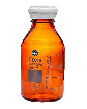 PUREGRIP® Rhino Safety Coated Glass Bottles 500mL Amber GL45 VersaCap