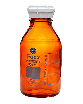 PUREGRIP® Rhino Safety Coated Glass Bottles 500mL Amber GL45 VersaCap